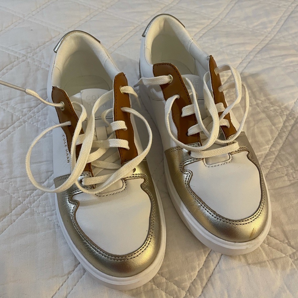 Cole Haan sneakers, white/leather/leopard print